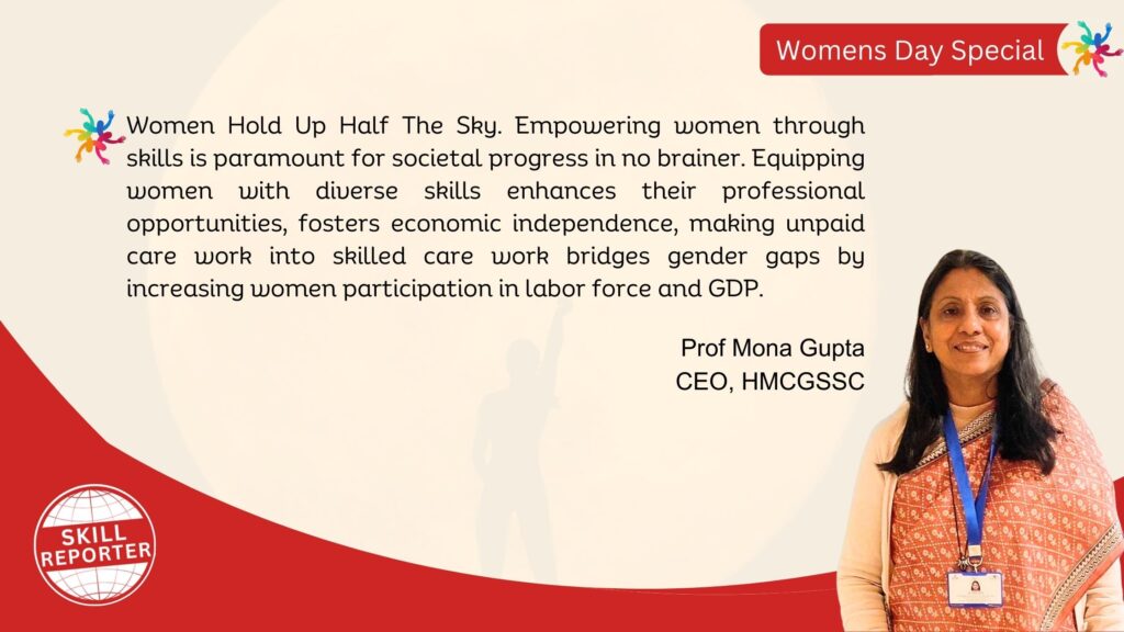 Womens Day Message on theme Women and Skills by Mona Gupta CEO HMCGSSC
